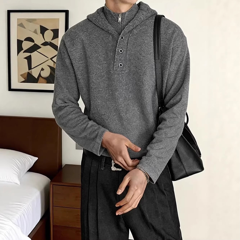 American-Style Short Wide Hooded Sweatshirt for Men and Women, Autumn and Winter Structured Jacket, Boxy Niche High-End Hoodie, Knitted Sweatshirt American-Style Short Wide Hooded Sweatshirt for Men and Women, Autumn and Winter Structured Jacket, Boxy Niche High-End Hoodie, Knitted Sweatshirt