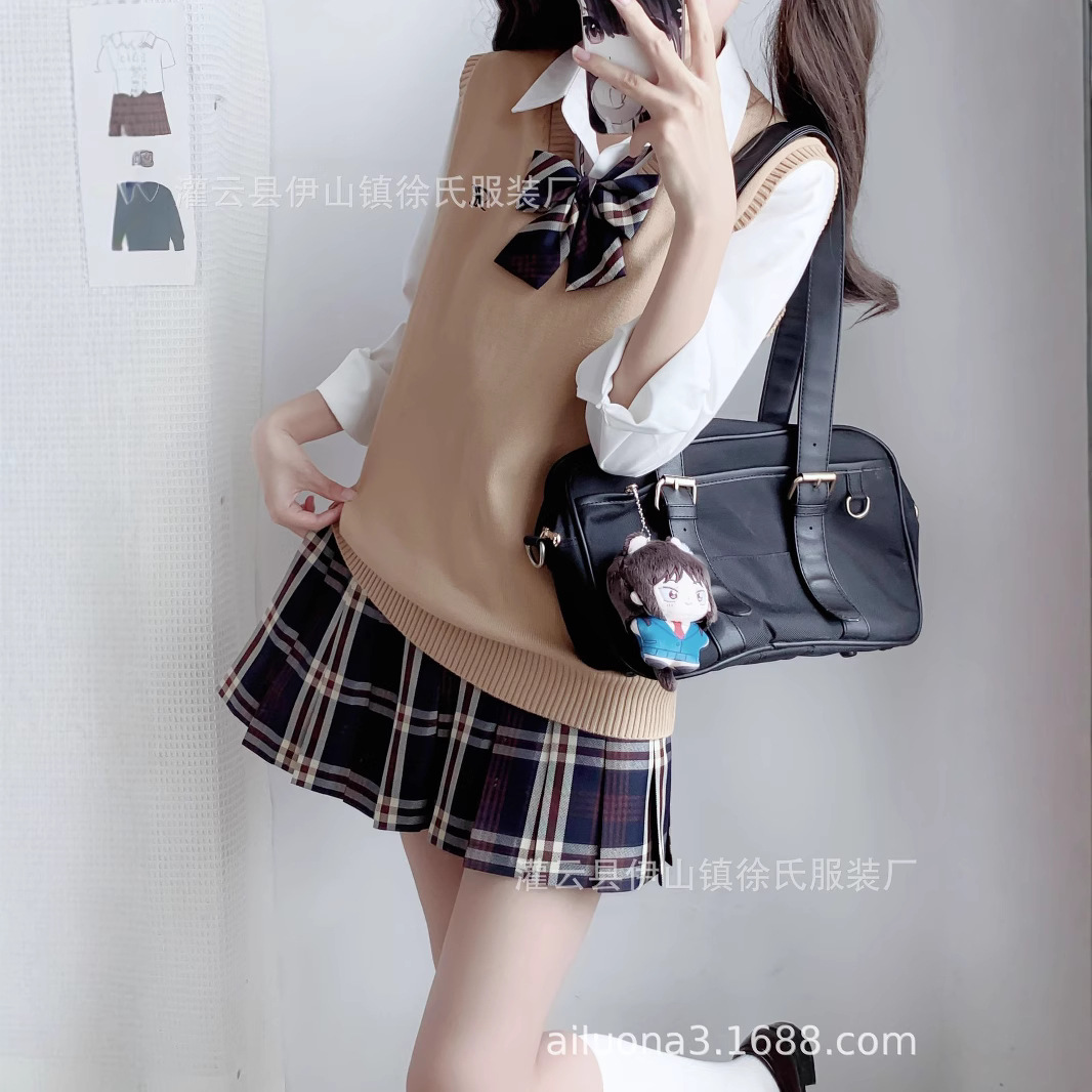 JK 유니폼 조끼 V-넥 스웨터 세트 니트 스웨터 가을과 겨울 풀오버 조끼 일본 부서 대학 스타일 학교