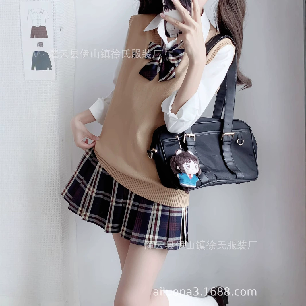 JK униформа жилет с V-образным вырезом свитер трикотаж осенний и зимний жилет