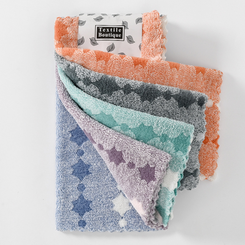 5 toallas de coral 30 * 30 toallas de cocina toallas de leopardo suave absorción de agua toallas de té transfronterizas
