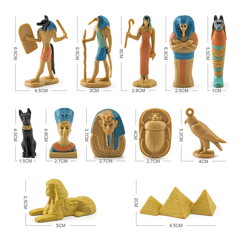 Simulación antiguo Egipto Reina cabeza de leopardo estatua personal pirámide esfinge momia caja modelo decoración transfronteriza