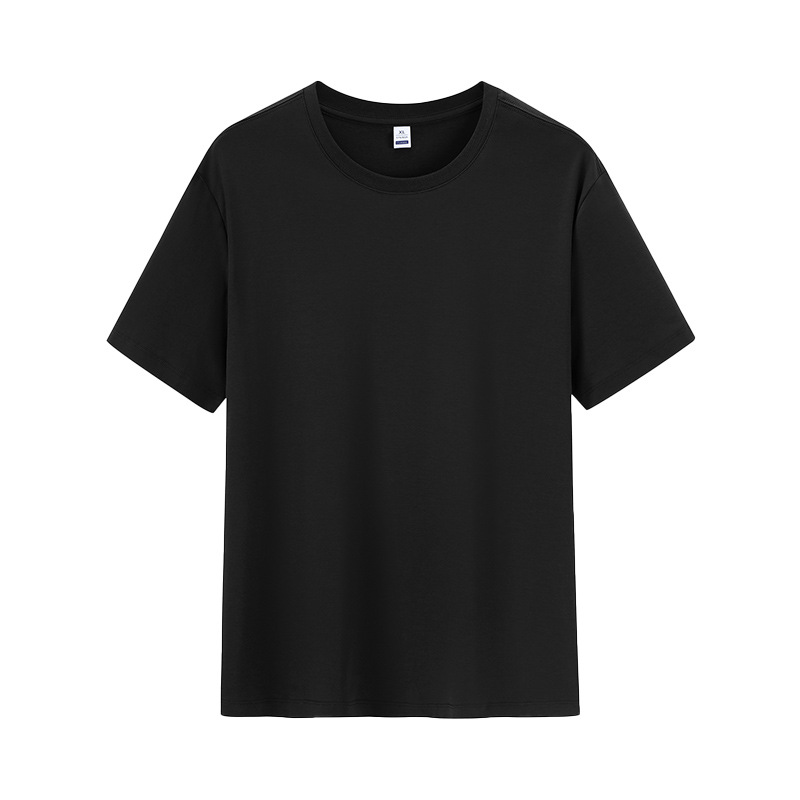 Verano anti-arrugas mercerización líquida de amoníaco ropa de trabajo de cuello redondo camiseta de capacitación de mangas cortas camiseta de grupo camiseta personalizada