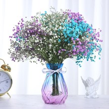 带花瓶满天星干花花束粉色蓝色天然真花家居摆设客厅装饰摆件插花