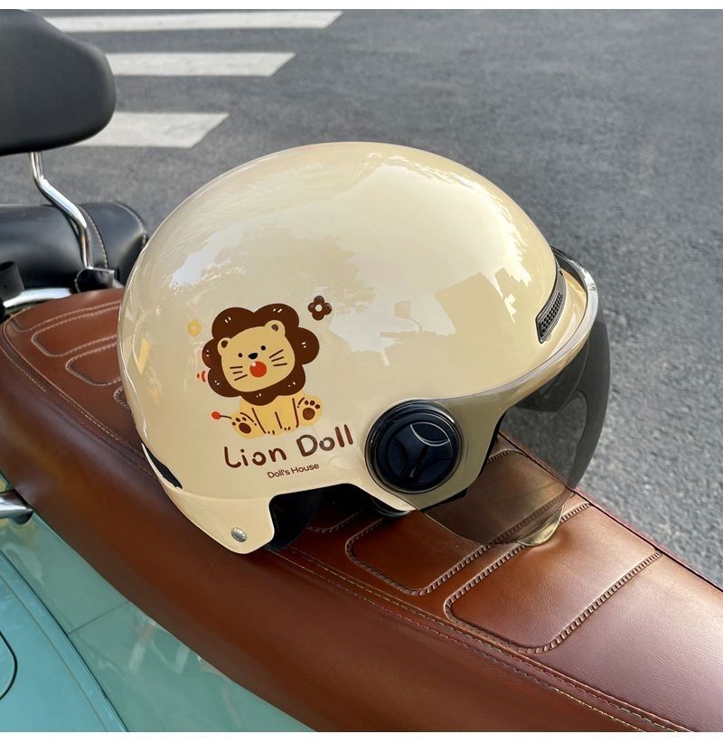 Cartoon Cat 3C Certified Electric Vehicle Helmet