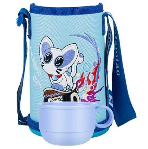 Cartoon genuine glass, children's bag strap, protective case, with embroidery