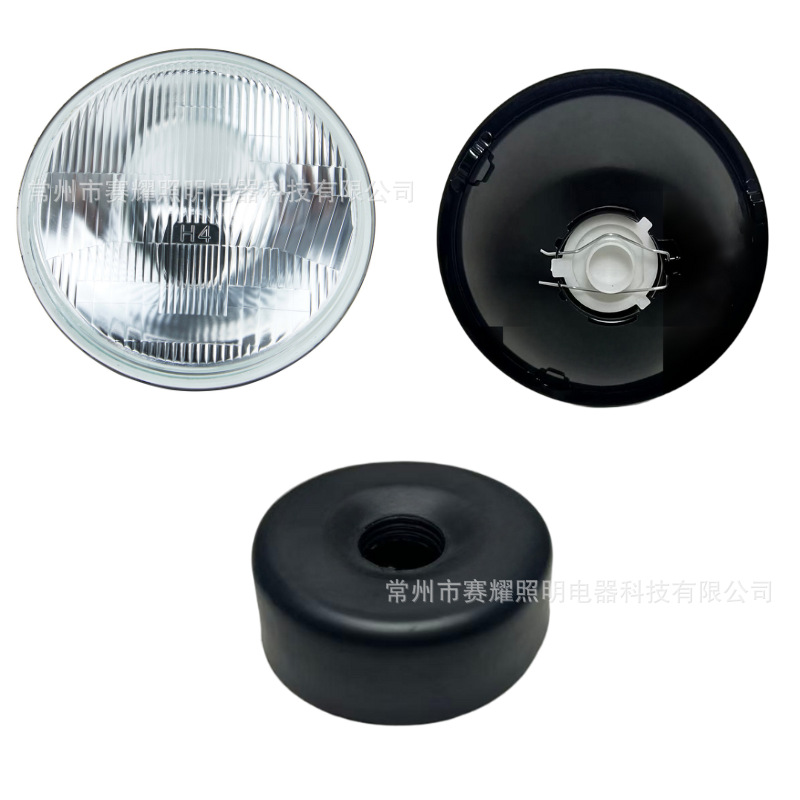 Dengpao 7 Inch Round Headlight H4 LED High Low Beam Lamp SY6014T (Ön faralar) - sy6014t-w-white-glass