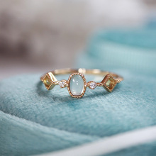 小众新款文艺复古风设计海蓝宝石戒指女时尚个性轻奢百搭高级感潮