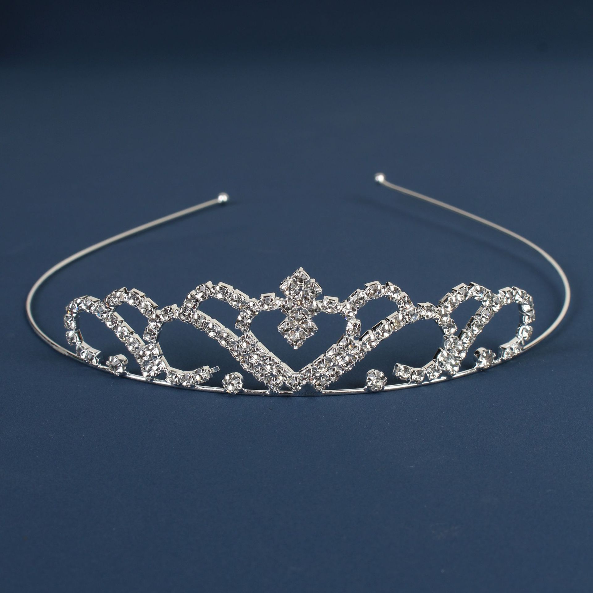 Comercio exterior transfronterizo, novia infantil, cobre, bolsa de cuatro garras, corona de diamantes, diadema, diamantes de imitación simples, actuación de cumpleaños, tocado, corona pequeña