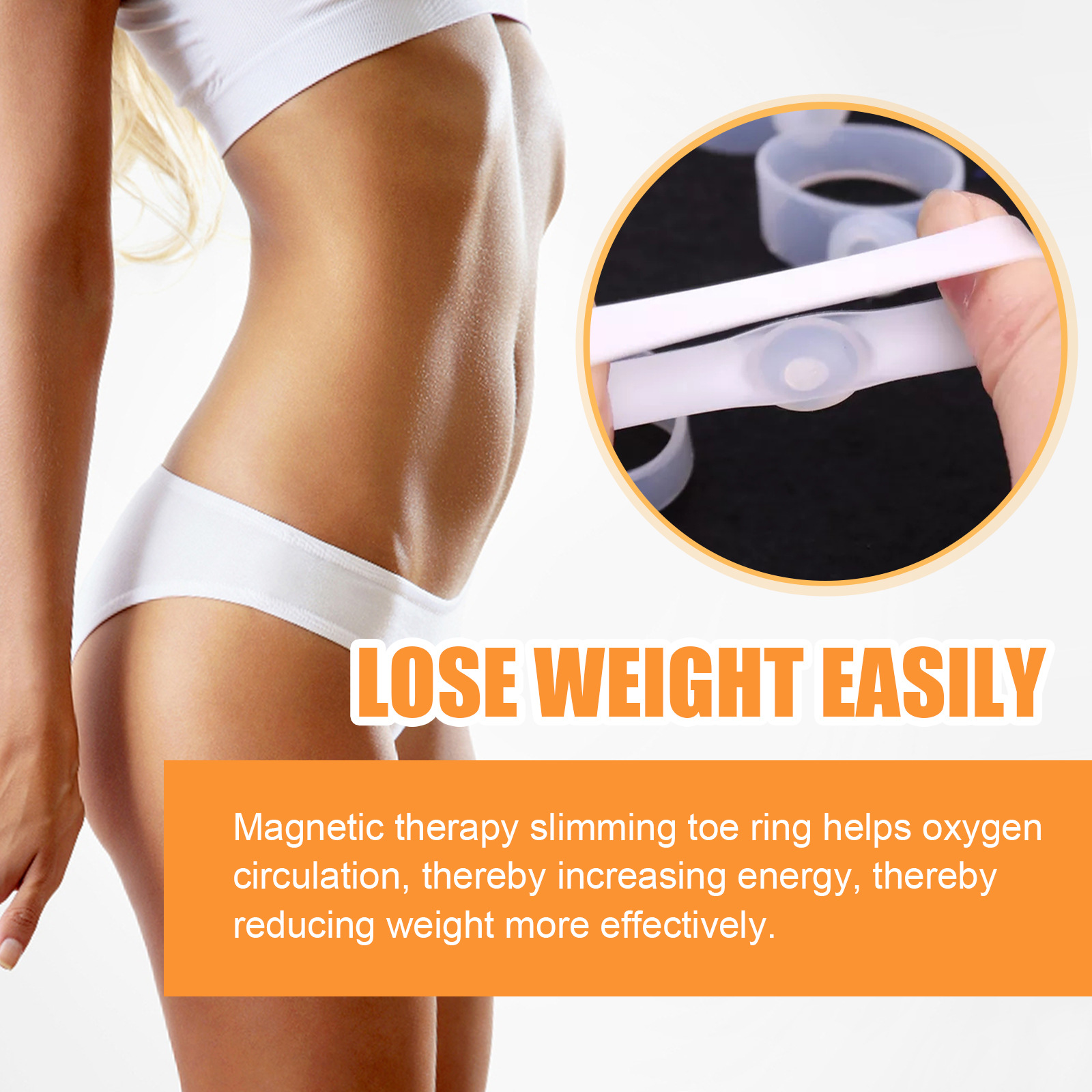 Slim  Shaping Silicone Toe Ring Abdomen and Firming the Skin, Showing a Small Waist              Smll Wist_voghion.com