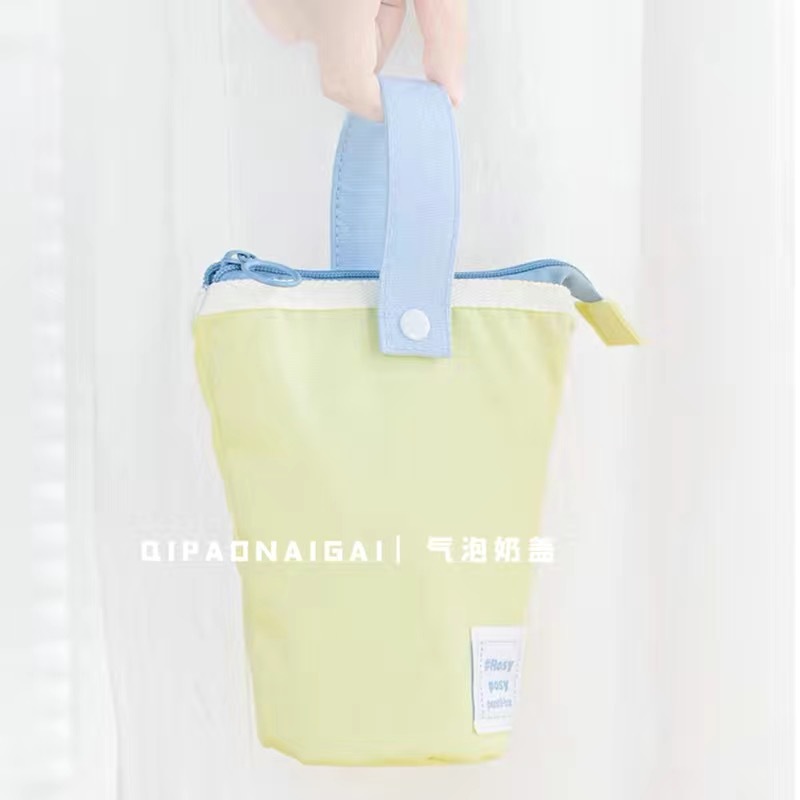 マカロン衝突色筆立て日系ins高颜値立式縦型ペン袋学生大容量携帯可能|undefined