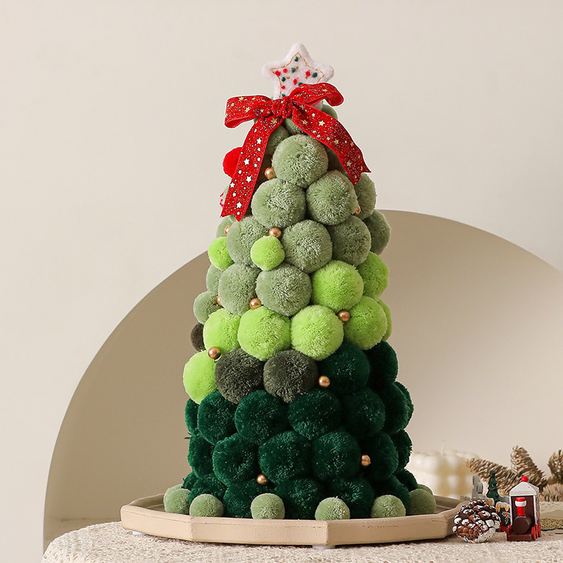 2025年新作クリスマスツリー 家庭用飾り リビングDIY クリスマスデコレーション 小型卓上シミュレーションファーボール|undefined