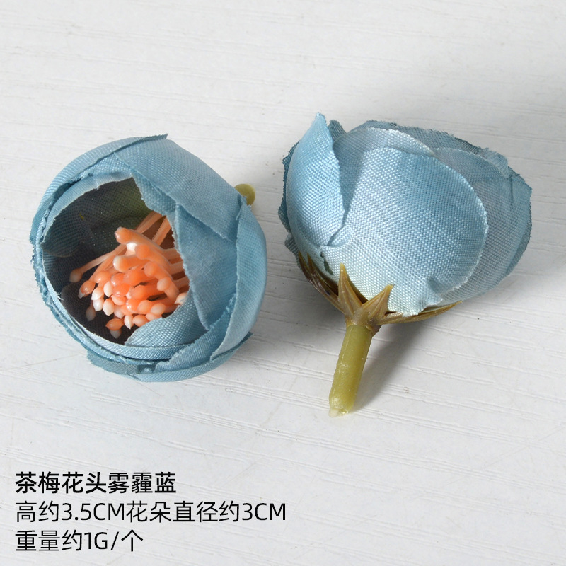 Simulación de flores azules DIY accesorios de cabeza de flores material de boda flor de flor flor flor de flor flor flor de pecho de flor de cabeza pared en el viento