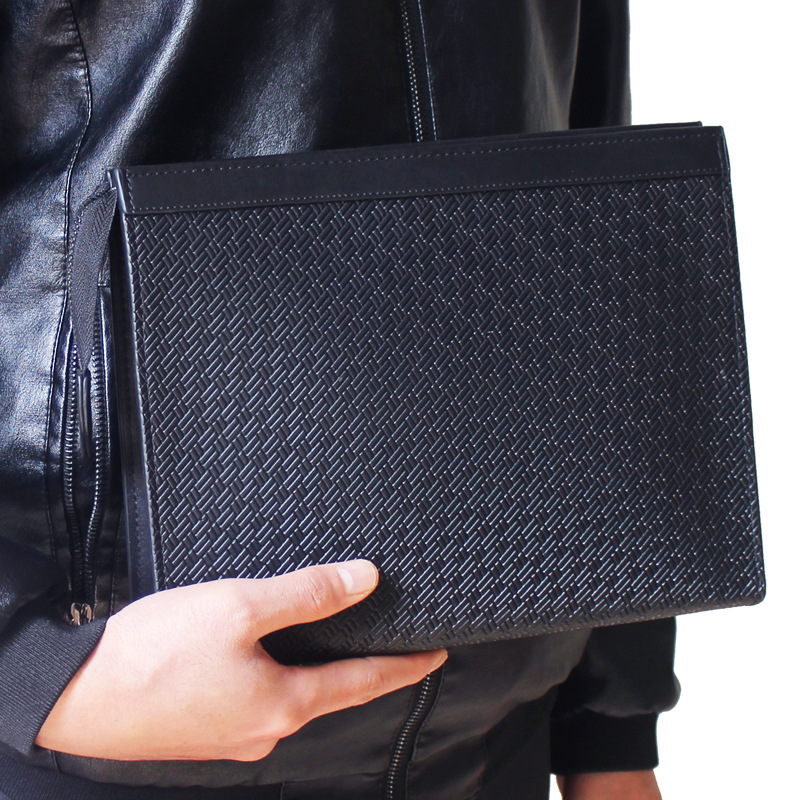 Ανδρική τσάντα clutch με φερμουάρ μεγάλης χωρητικότητας, επαγγελματική τσάντα φάκελος, casual τσάντα, νεανική τάση_voghion.com