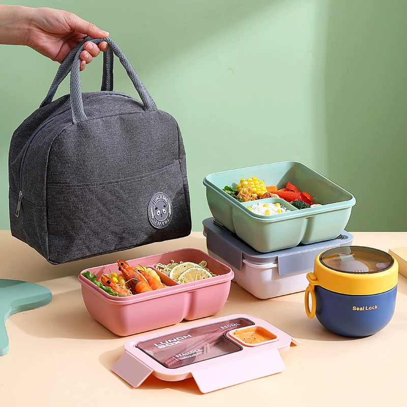Students Office workers with meals Lunch box Portable portable compartment Lunch box Microwave heating Simple light food lunch box