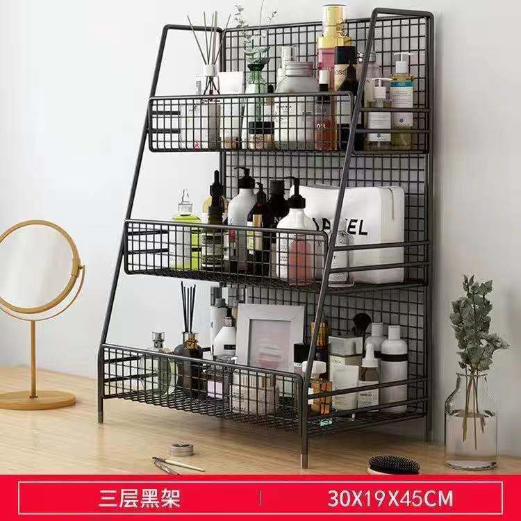 化粧品棚収納ケース化粧台スキンケア品トイレデスクトップ多層棚シンプルネットレッド寮|undefined