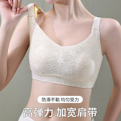 Large-chest flattering ultra-thin bra, strapless push-up style, wireless, with adjustable side boob control, rabbit-ear design, plus-size women’s lingerie.