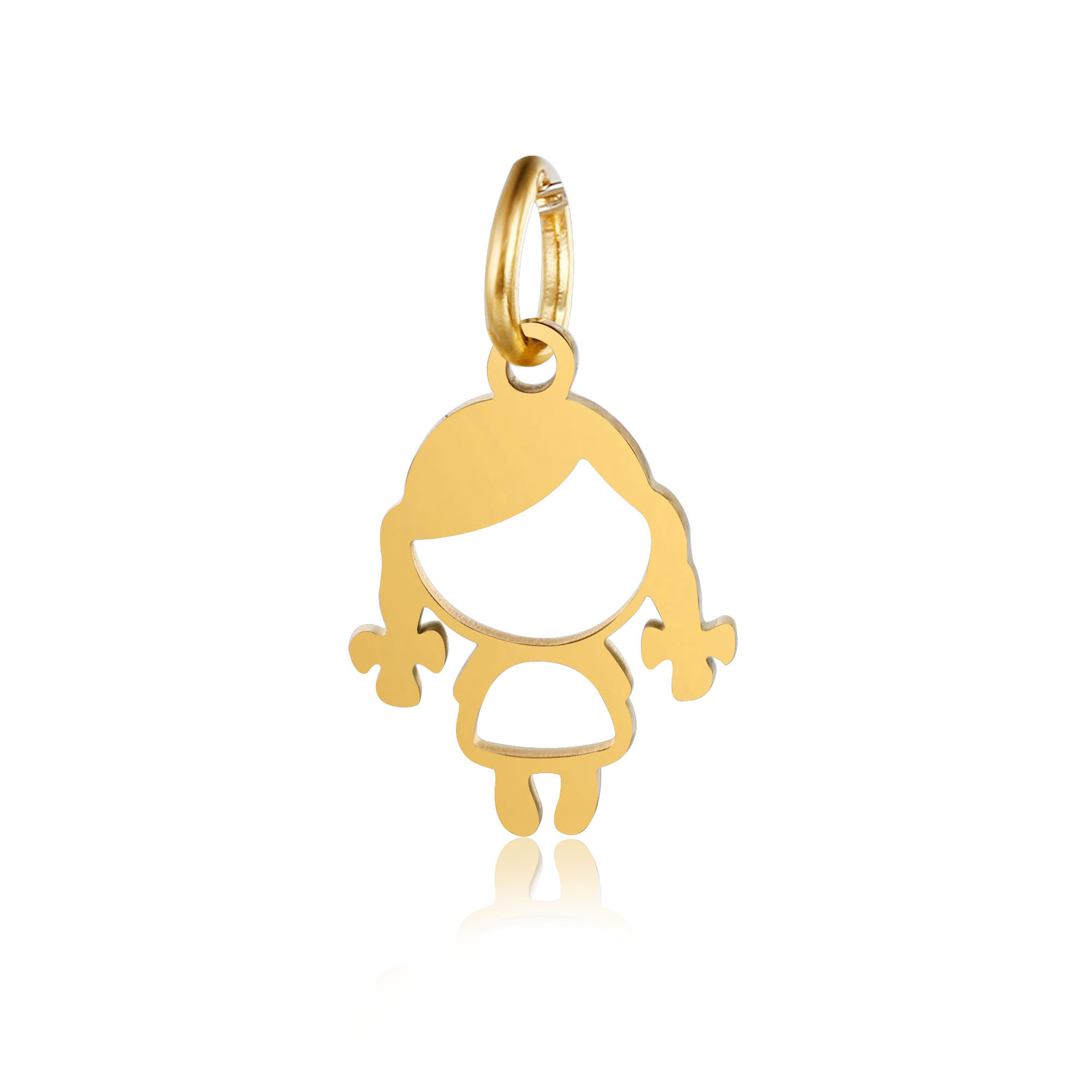 DOOYIO 5 teile/los 11,5mm * 18mm Kleines Mädchen Charm Anhänger Edelstahl Spiegel Poliert DIY Schmuck Geschenk Zubehör – Detail 5
