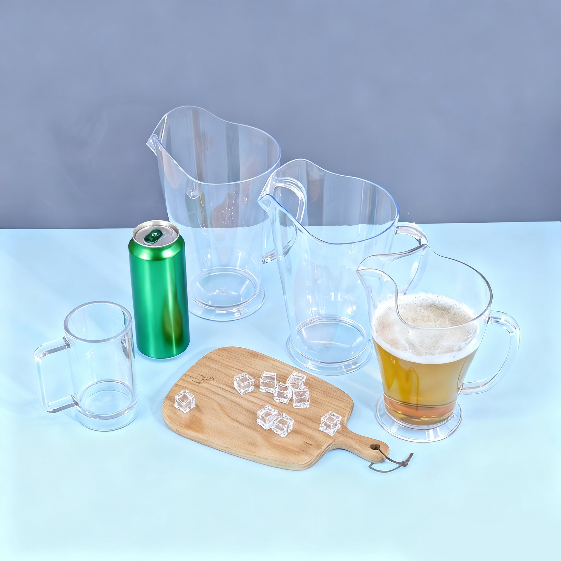 Personalizada de gran capacidad hervidor de cerveza de plástico doméstico acrílico transparente al aire libre resistente al calor hervidor de escala de cinta fría