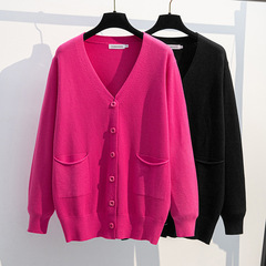 200/300斤の大きいサイズの婦人服のバスト150/160のゆったりしたカーディガンのセーターのニットコート280/350斤