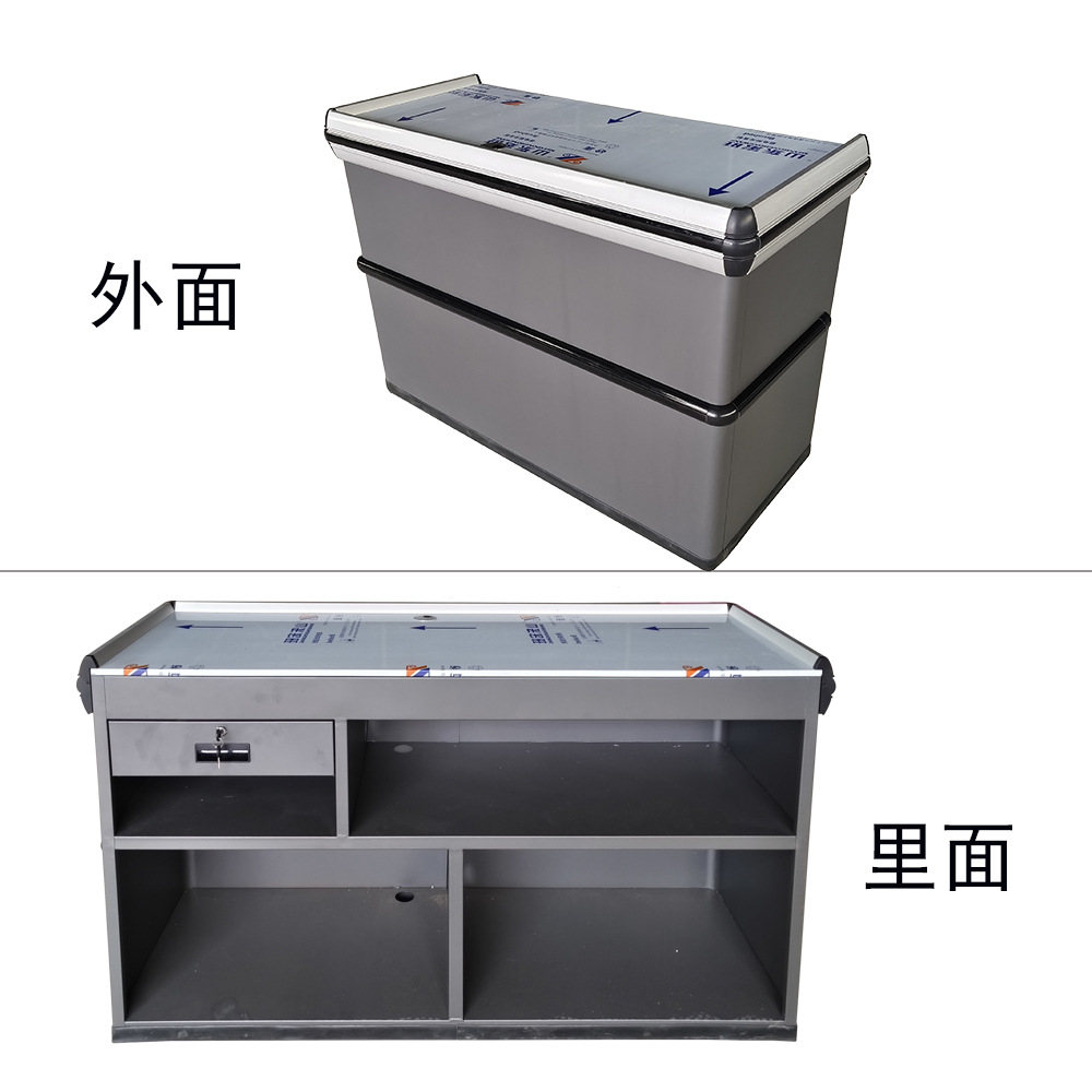 El metal de borde integral no requiere encimera de acero inoxidable en la esquina, el supermercado se puede ensamblar con aleación de aluminio integrada