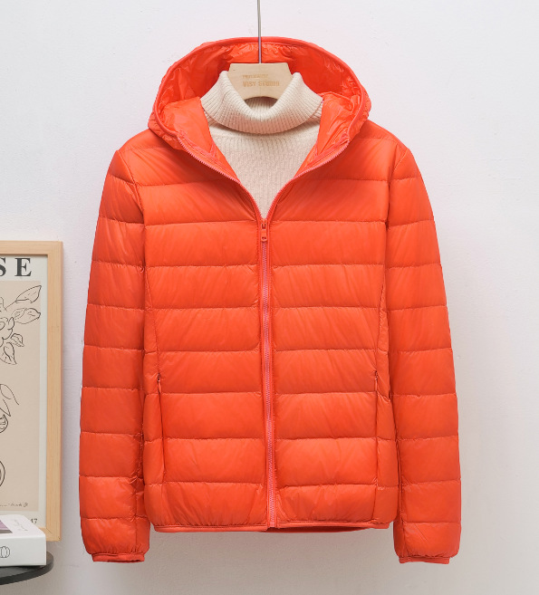 Orange women's hooded