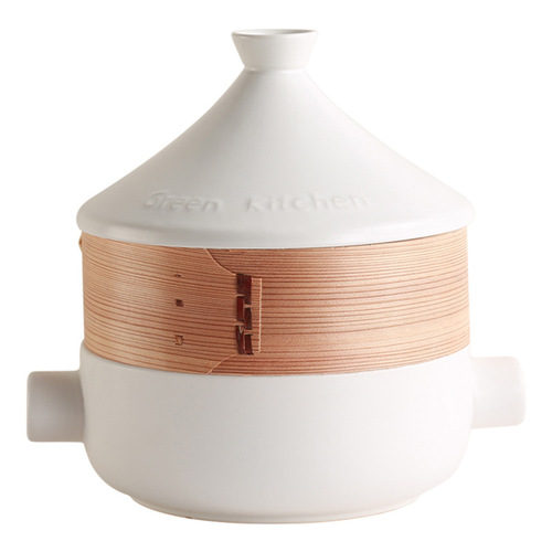 Japanese-style ceramic steamer pot household sand pot with steamer basket soup pot open flame high-temperature stone pot tagine pot soup pot braiser