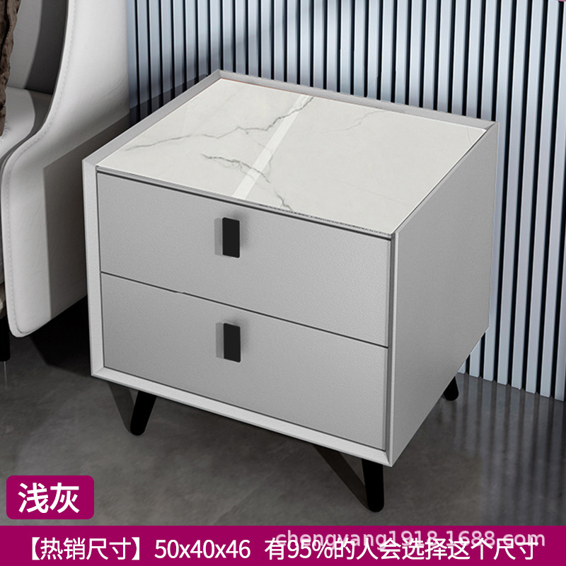 Mesita de noche madera maciza Placa de roca simple moderno Internet celebridad dormitorio mesita de noche protección del medio ambiente todo partido gabinete de almacenamiento mesita de noche