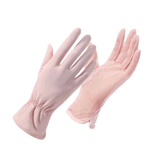 New style sun protection gloves for women, anti-UV silicone anti-skating silk outdoor cycling and driving summer thin gloves