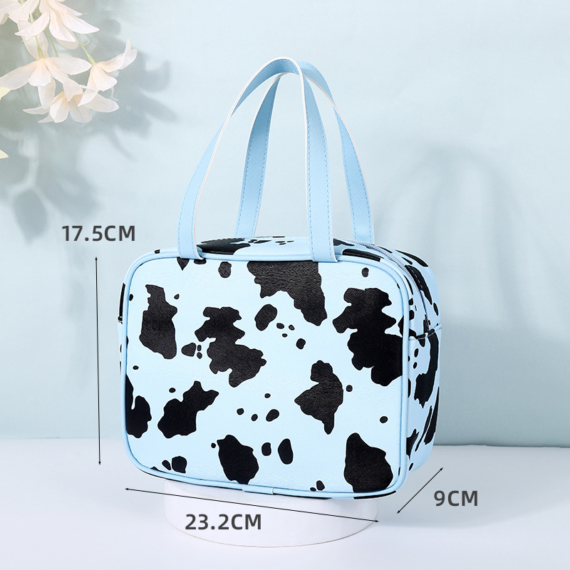 Women's Medium All Seasons Pu Leather Cows Fashion Pillow Shape Bucket Zipper Cosmetic Bag display picture 7