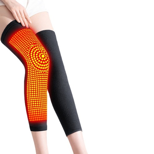 Lengthen mugwort warming knee protection double-sided mugwort autumn and winter thick warm leg cover winter mugwort dot matrix knee leg