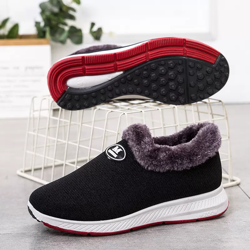 新款老北京布鞋女加绒加厚保暖软底妈妈棉布鞋老人冬季防滑棉鞋