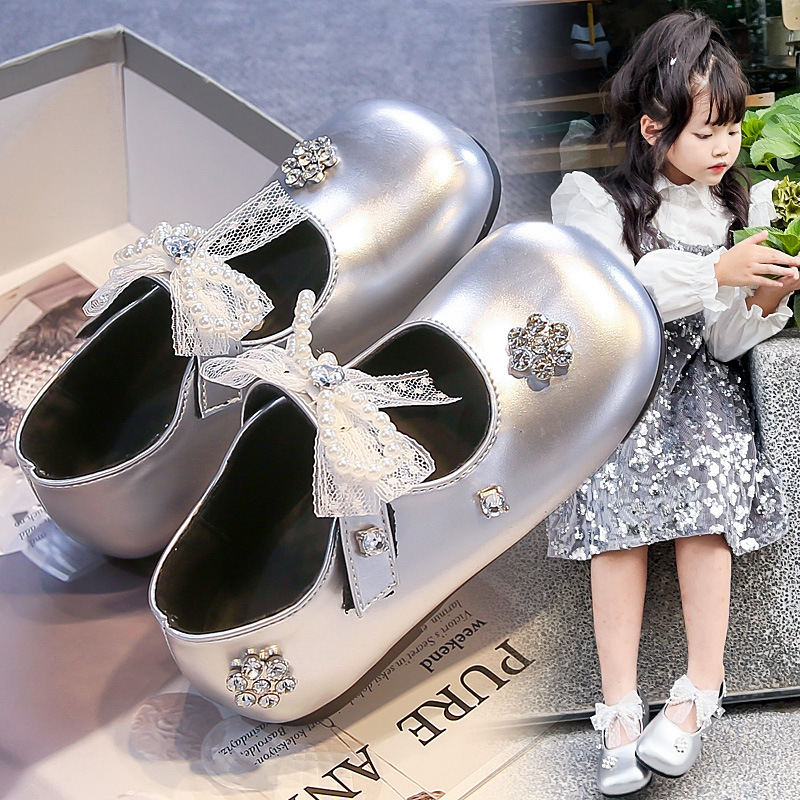 女童软底时装蝴蝶结瓢鞋2025新款秋季小女孩韩版公主单鞋演出皮鞋|undefined