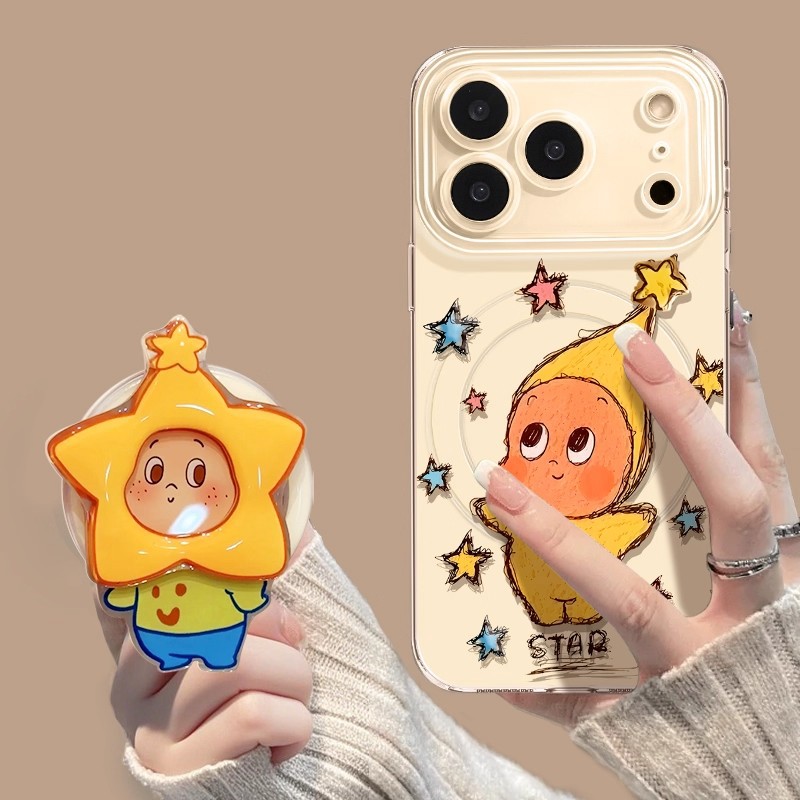 Apple Mobile Phone Case 17 Cute Doll Suitable for iPhone 16 Promax Cartoon 1514 Transparent 13 Silicone Soft Case