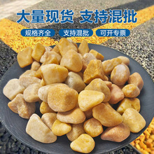 黄石子洗米石胶粘石透水地坪骨料园林造景室内装饰圆角水磨黄砾石