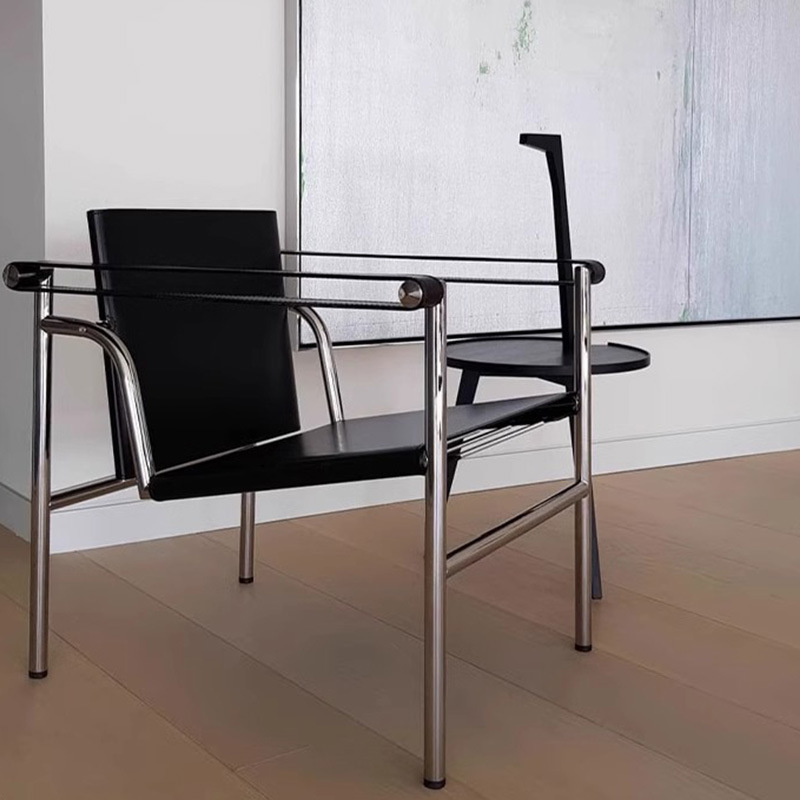 LC1 Basculan silla sofá de cuero Corbusier silla de cuero medieval silla casera silla casera