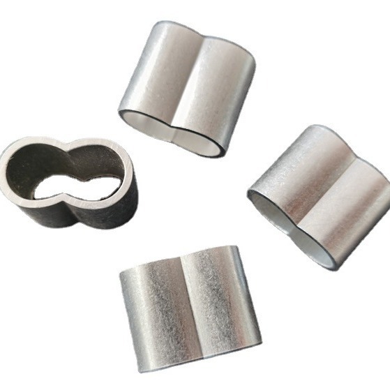 厂家直销弹力绳8字铝扣钢丝绳铝扣织带夹扣扁铝卡扣O型加厚铝扣