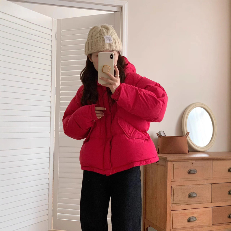 Special Offer Dragon Fruit Color Short down Jacket New Style 90 White Duck down Winter Korean Version Loose Petite Thickened Duck down