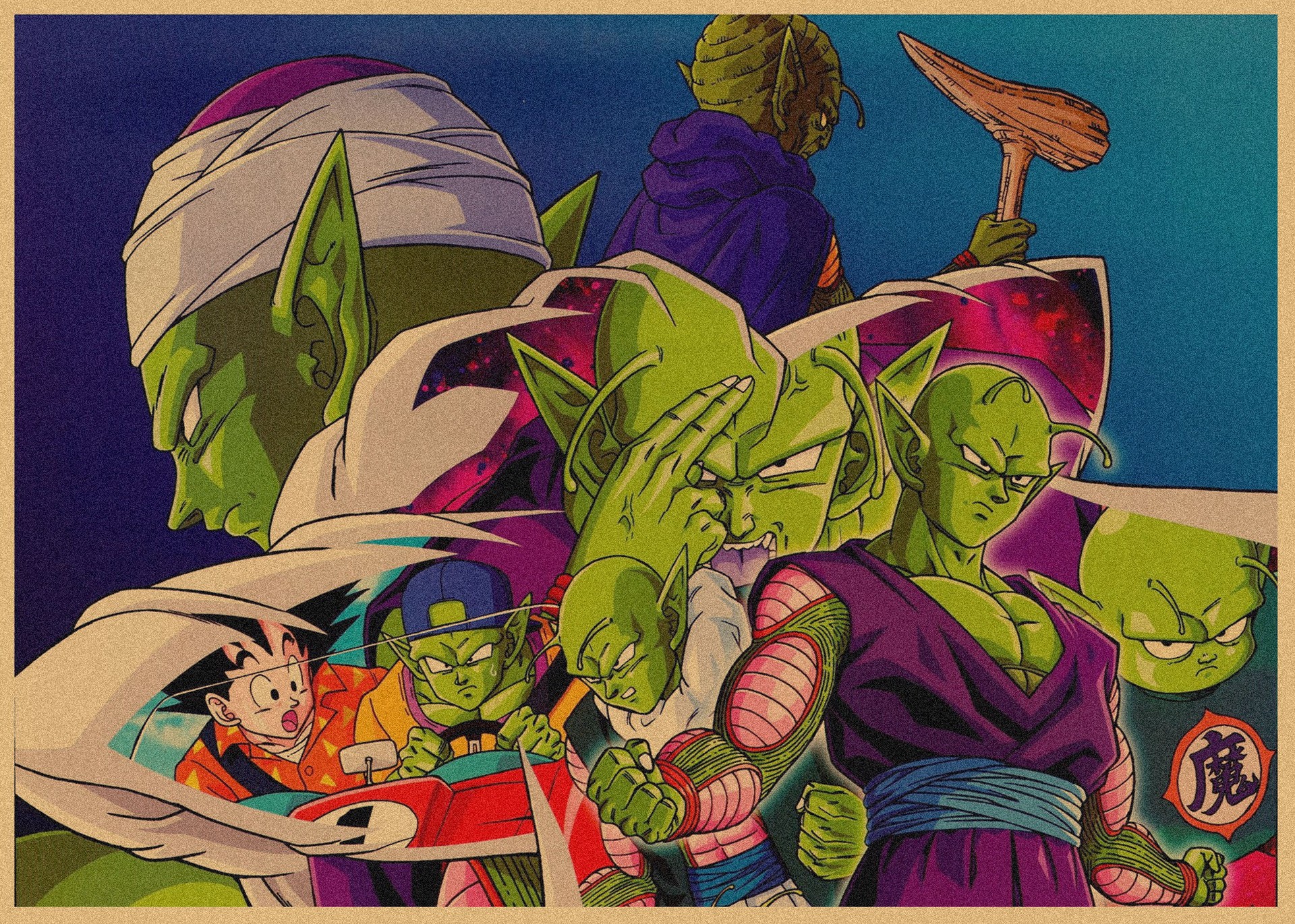 日本式アニメ七龍珠アラレ復古クラフト紙ポスター鳥山明装飾画孫悟空壁画316