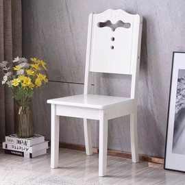 H婭1实木椅子餐椅家用凳子靠背椅中式简约现代白色酒店餐吃饭餐