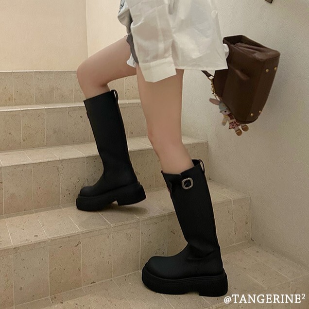 红色靴子~娜札同款高筒雨靴子女靴网红户外防滑防水长筒时装靴子|undefined