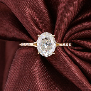 Classic Egg-Shaped D/Vvs Moissanite 1-3 Carat Ring 18K Gold Wedding Ring Proposal Ring Gift for Girlfriend