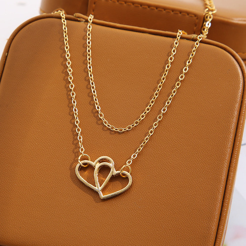 Cross-border new arrival creative simple double-layer heart-shaped ankle bracelet foot jewelry European and American style wholesale beach anklet for foreign trade