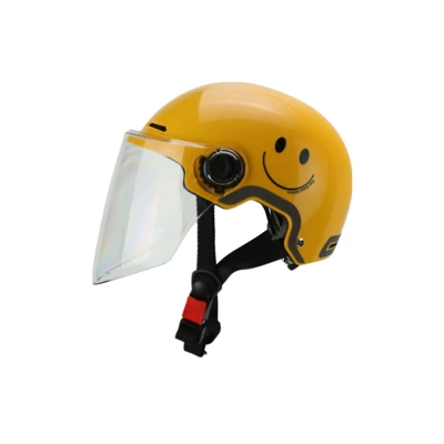 National Standard 3C Certified Motorcycle – Motosiklet kaskı (dəbilqə) - 3c-transparent-long-lens-yellow-smiley-face-l