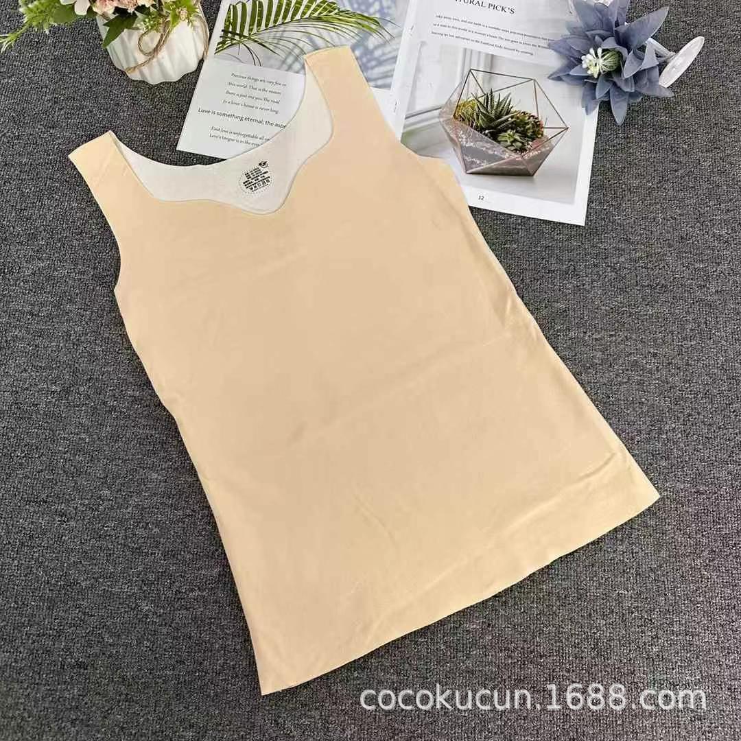 Nuevo chaleco cálido y de terciopelo super elástico, cómodo y cálido con almohadilla de pecho, camisa interior sin marcas gruesas