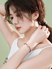 金店同款古法沙金first轉運珠手鍊莫奈聯名鬱金香復古配飾送女友