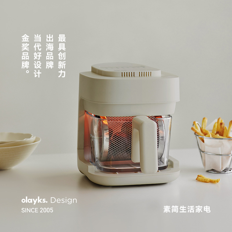 olayks immediate glass box air fryer glass household multifunctional intelligent electric fryer