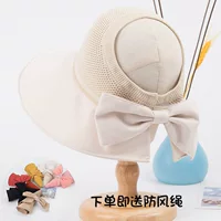 Summer knitted breathable sun hat with bow solar-powered