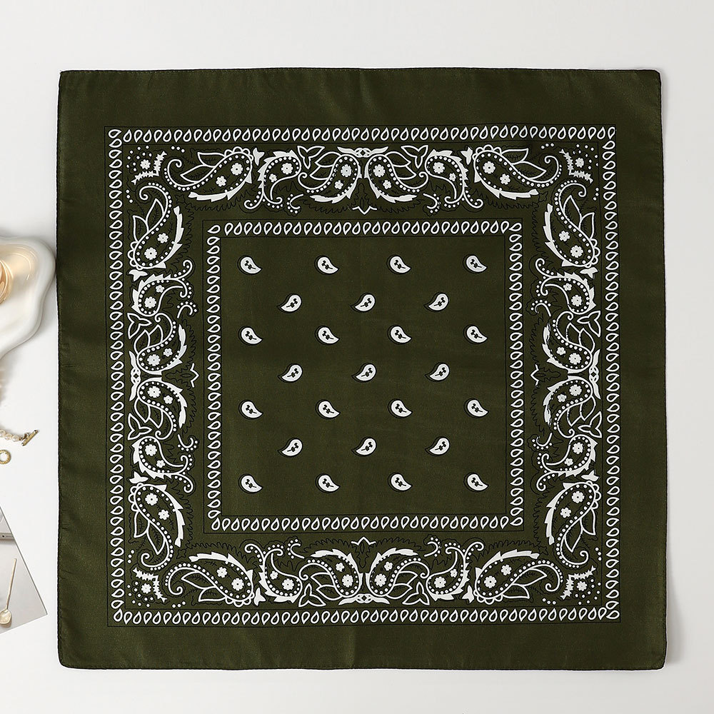 Bandana Cuadrada de Estampado Paisley 53cm de Poliéster para Deportes y Hip Hop