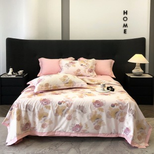 Light Luxury Tencel Summer Quilt Four-piece Set Nordic Air-conditioning Quilt Machine Washable Ice Silk Summer Quilt Silky Thin Quilt Wholesale