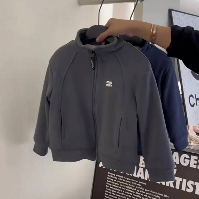 (2개) 소년 소녀를위한 어린이 실크 학교 유니폼 온난화 재킷